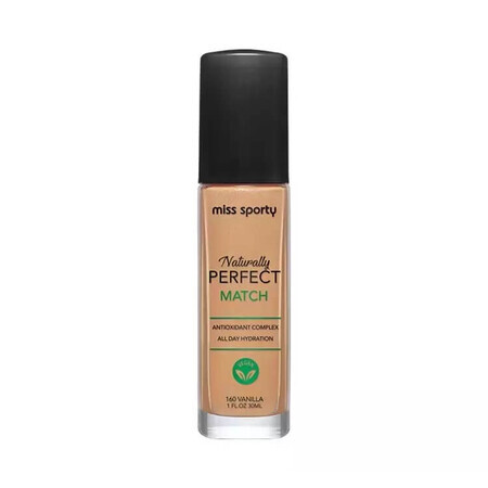 Miss Sporty Naturally Perfect Match Moisturising Foundation 160 Vanilla, 30ml