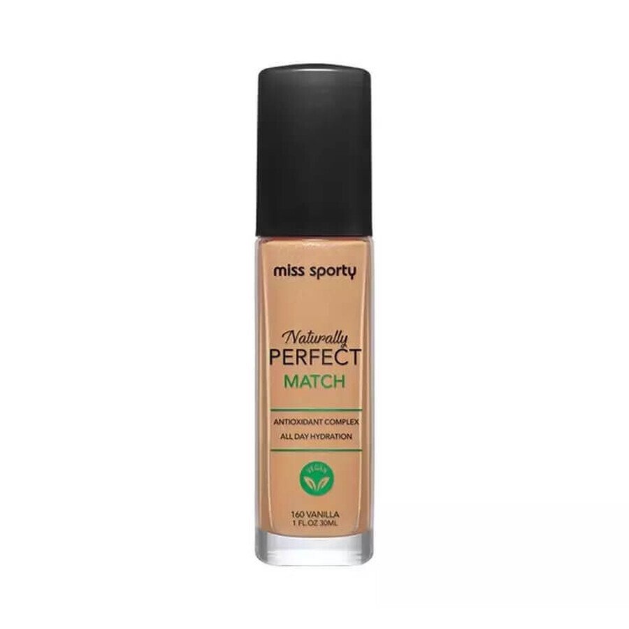 Miss Sporty Naturally Perfect Match Moisturising Foundation 160 Vanilla, 30ml