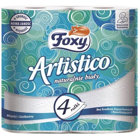 Foxy, carta igienica bianca naturale Artistico, 4 rotoli