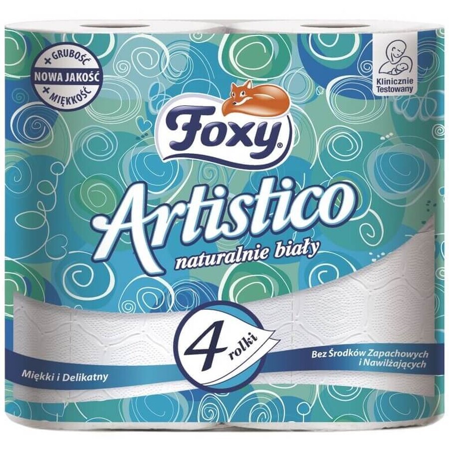 Foxy, carta igienica bianca naturale Artistico, 4 rotoli