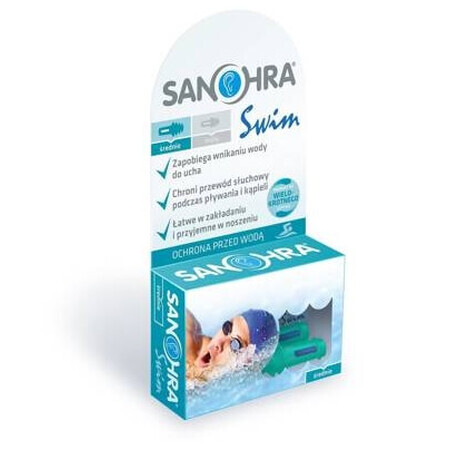 Sanohra Swim Protezione auricolare per adulti, 1 paio