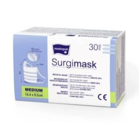 Surgimask, maschere MED di tipo II neopac, 3 strati M, 30 pezzi - A lungo termine!