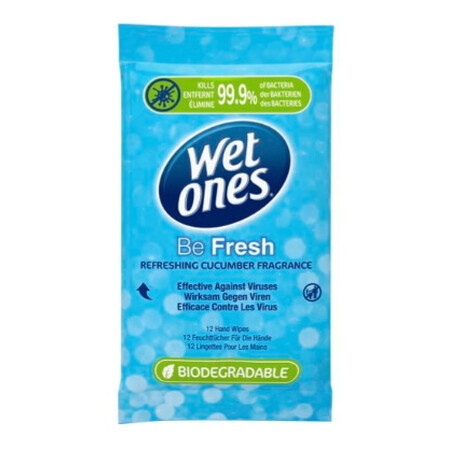 WetOnes, Be Fresh, antibacteriële doekjes, 12 stuks