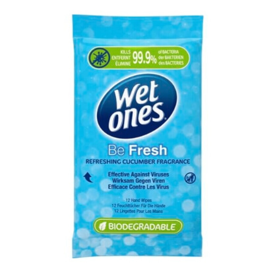 WetOnes, Be Fresh, antibacteriële doekjes, 12 stuks