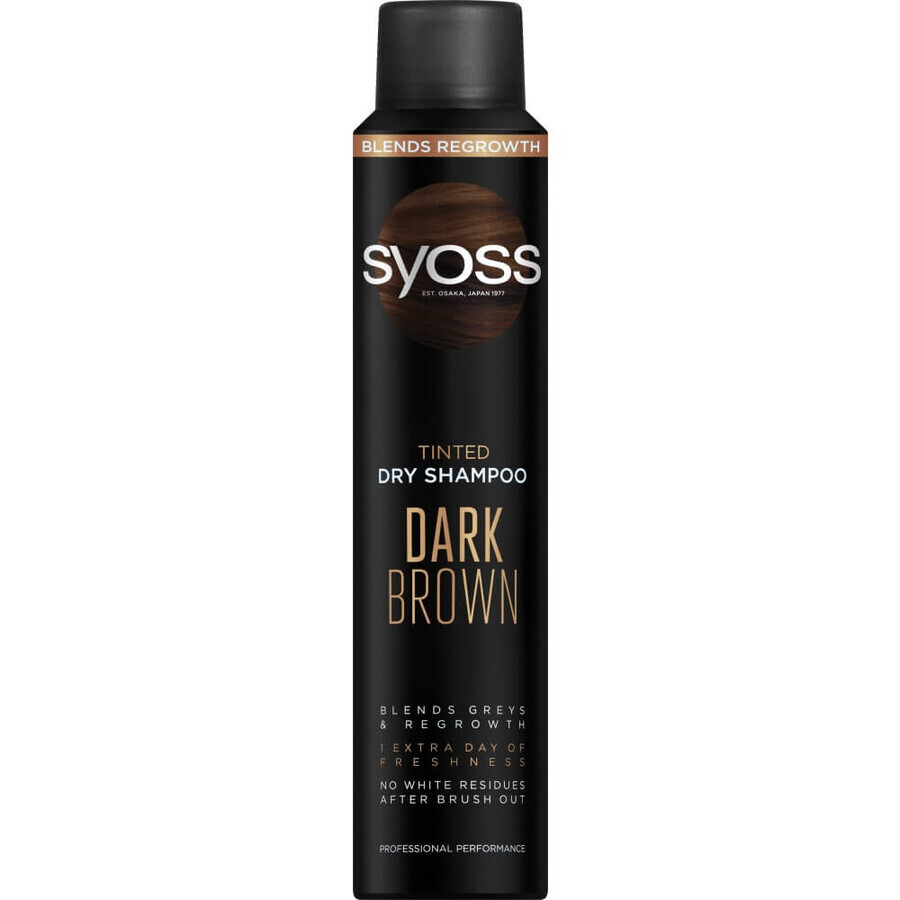 Syoss Getinte Droogshampoo Donkerbruin Donkerbruin Was Droogshampoo voor Donker Berken Verbeteren en Inkleuren, 200ml