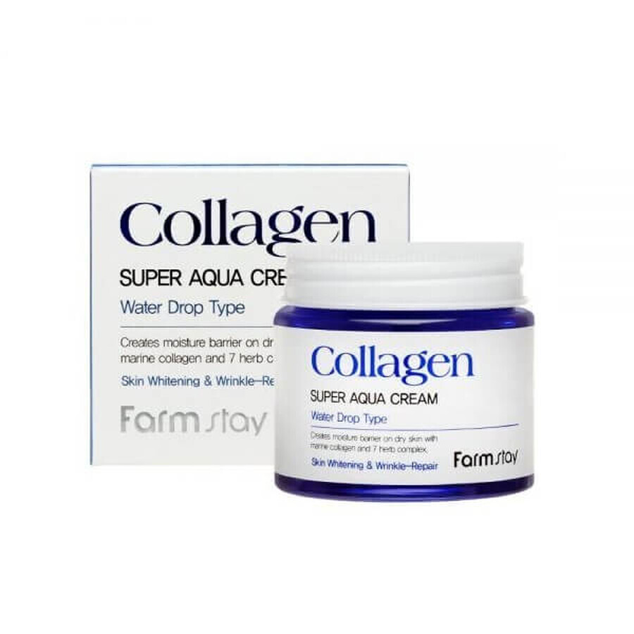 FarmStay Colagen Super Aqua Hydrating Cream picătură de apă, 80ml