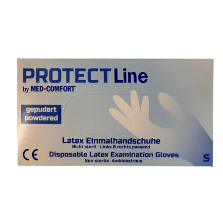 Protect line med-comfort, guanti in lattice, taglia S, 100 pezzi