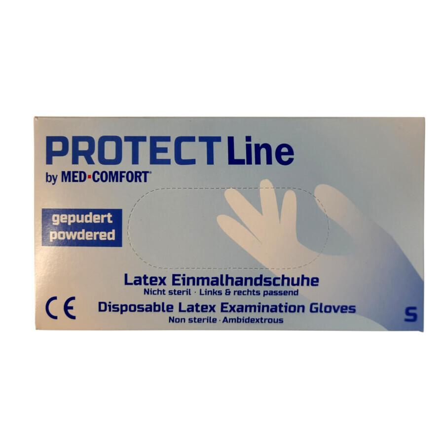 Protect line med-comfort, guanti in lattice, taglia S, 100 pezzi