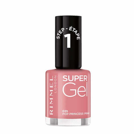 Rimmel Super Gel Nail Polish 035 Pop Princess Pink, 12ml