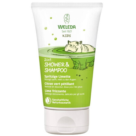 Weleda Kids 2en1, Champú y gel de ducha para niños, lima, 150 ml