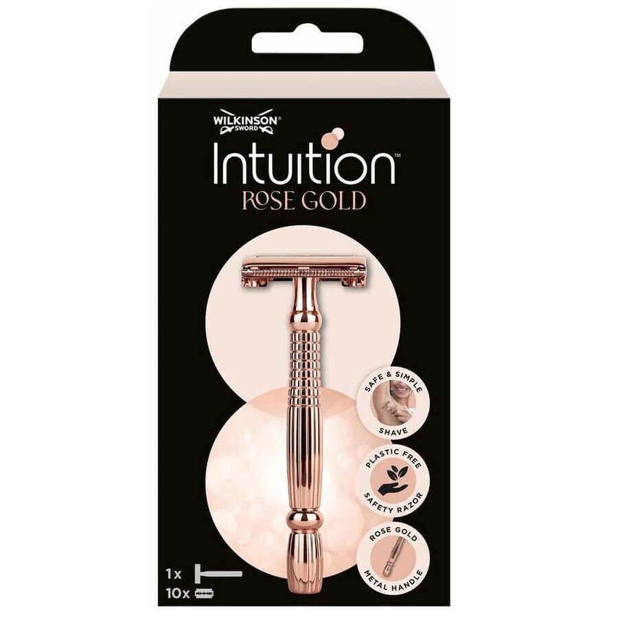 Wilkinson Intuition Rose Gold Damenrasierer mit auswechselbarem Klingengriff + 10 Klingen