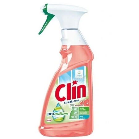 Clin, Pro Nature Detergente per finestre al pompelmo, 500 ml