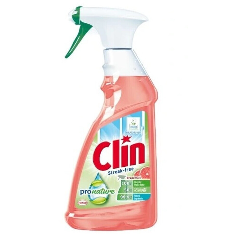 Clin, Pro Nature Detergente per finestre al pompelmo, 500 ml