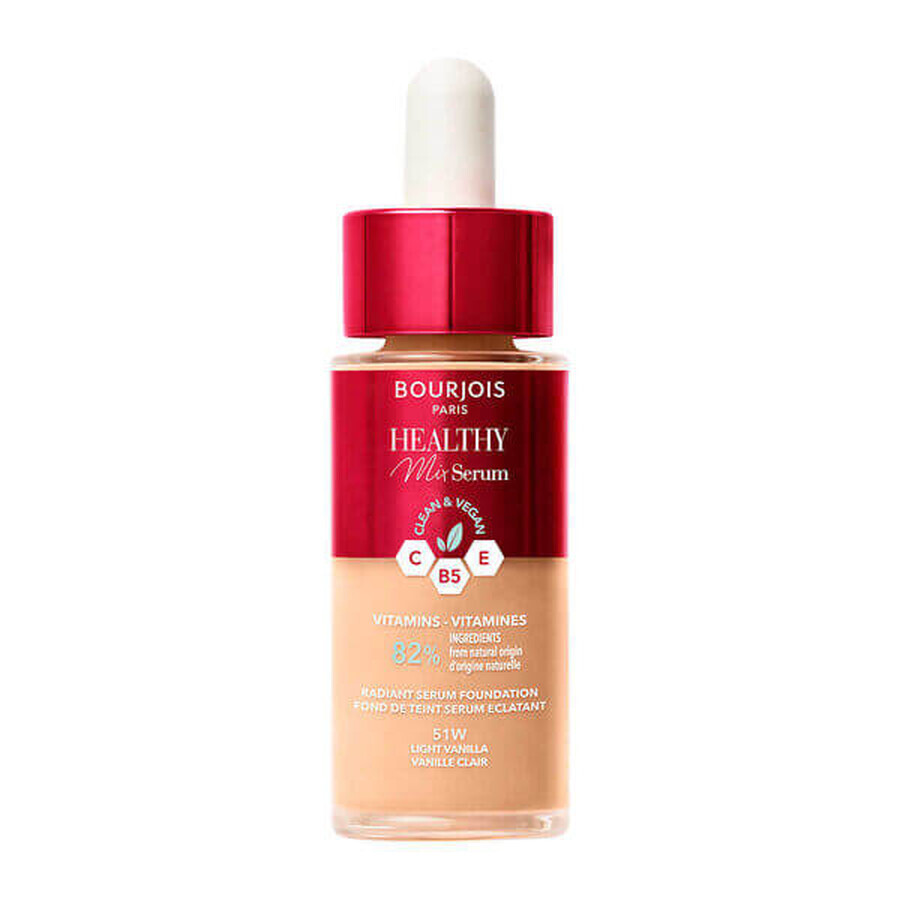 Bourjois Healthy Mix Imprimación-Serum Hidratante y Difuminadora 51W Vainilla Claro, 30ml