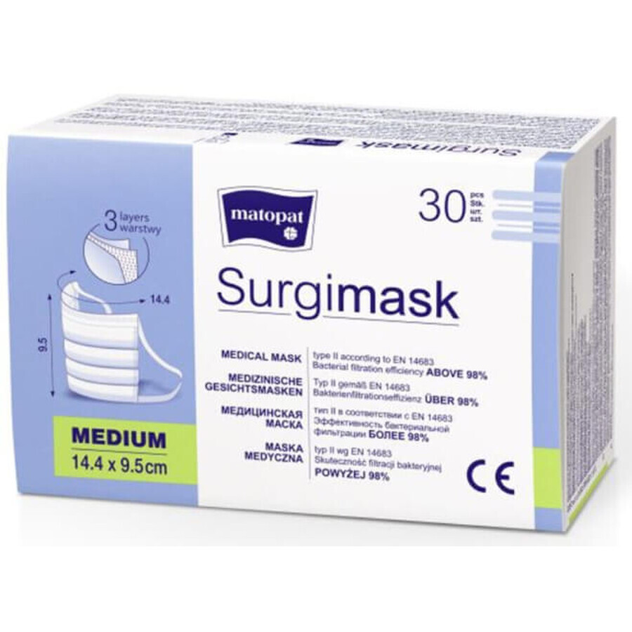 Surgimask, maschere MED tipo II non coprenti, 3 strati M, 30 pezzi