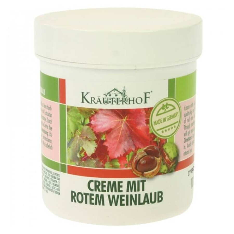 Krauterhof, Crema piedi con estratto di vite rossa, 100ml