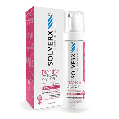 Solverx Schiuma detergente intima per donne dalla pelle sensibile 200 ml