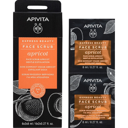 Apivita Express Beauty Gentle Face Exfoliator Caise, 2 x 8 ml