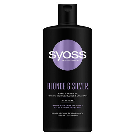 Syoss Blond amp; Silber Shampoo für gebleichtes Haar, 440ml