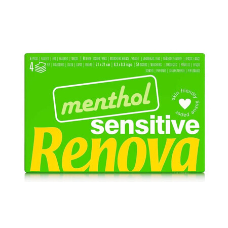 Renova, Sensitive Menthol, Salviette, 6 pz.