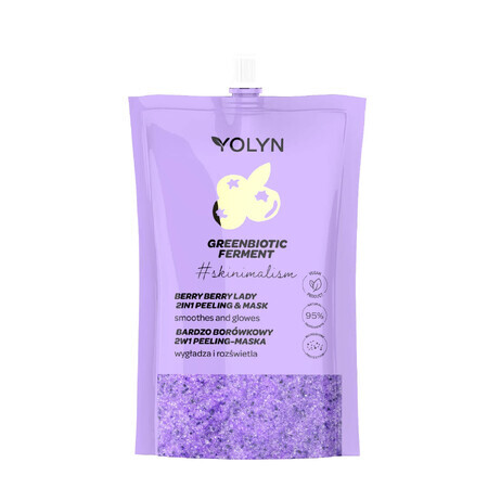 Yolyn Greenbiotic Fermento verde Scrub-Maschera illuminante Molto Mirtillo, 50ml