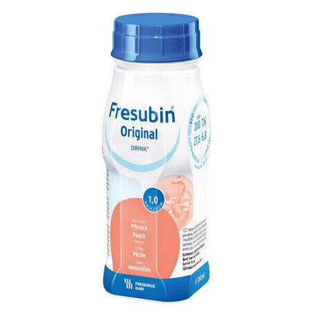 Bevanda al gusto di pesca Fresubin Original, 4x200 ml, Fresenius Kabi Germania