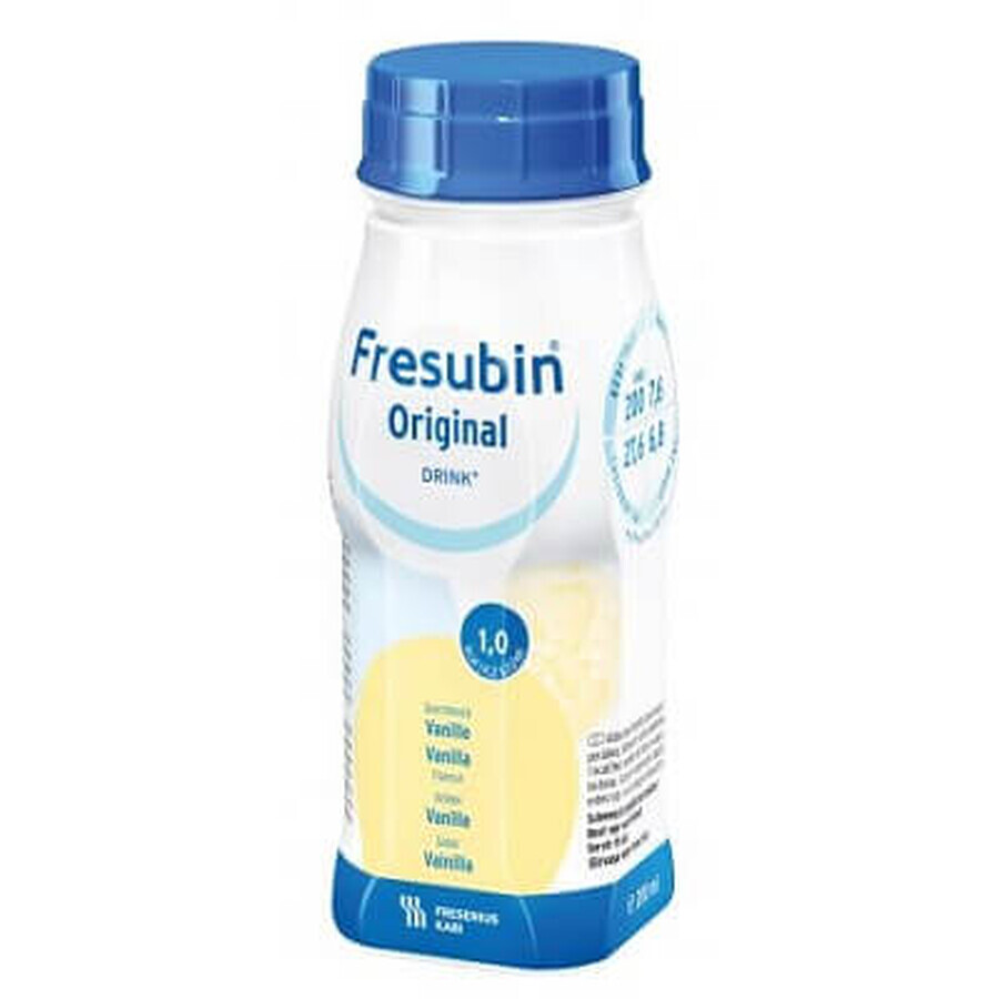 Fresubin Bevanda originale al gusto di vaniglia, 4 x 200 ml, Fresenius Kabi Germania