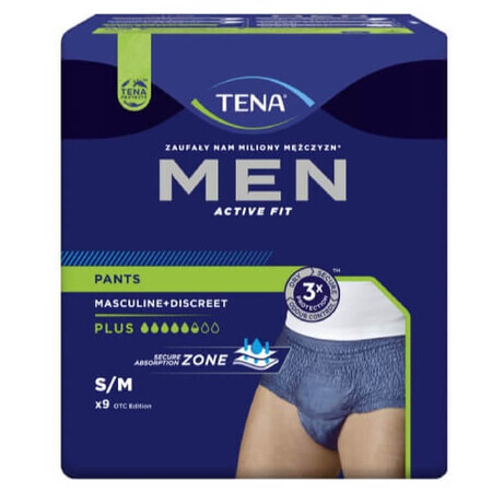 Tena Men, mutandine a pannolino medie, 9 pz.