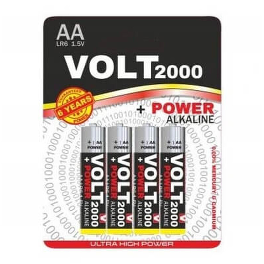 Volt, batteria alcalina AA LR6, 4 pezzi