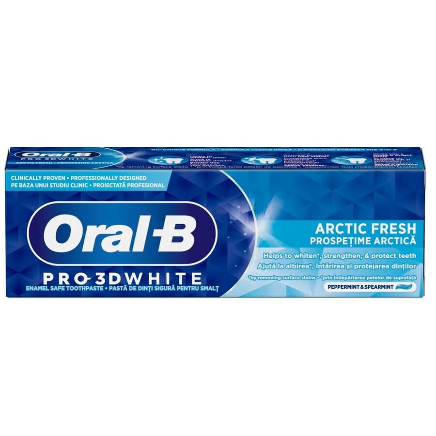 Dentifrice Pro 3D White Arctic Fresh, 75 ml, Oral-B