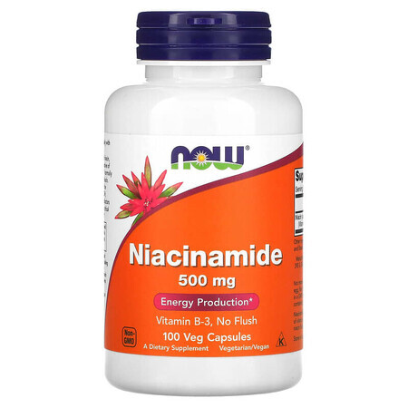 Niacinamide, 500 mg, 100 capsule vegetale, Now Foods