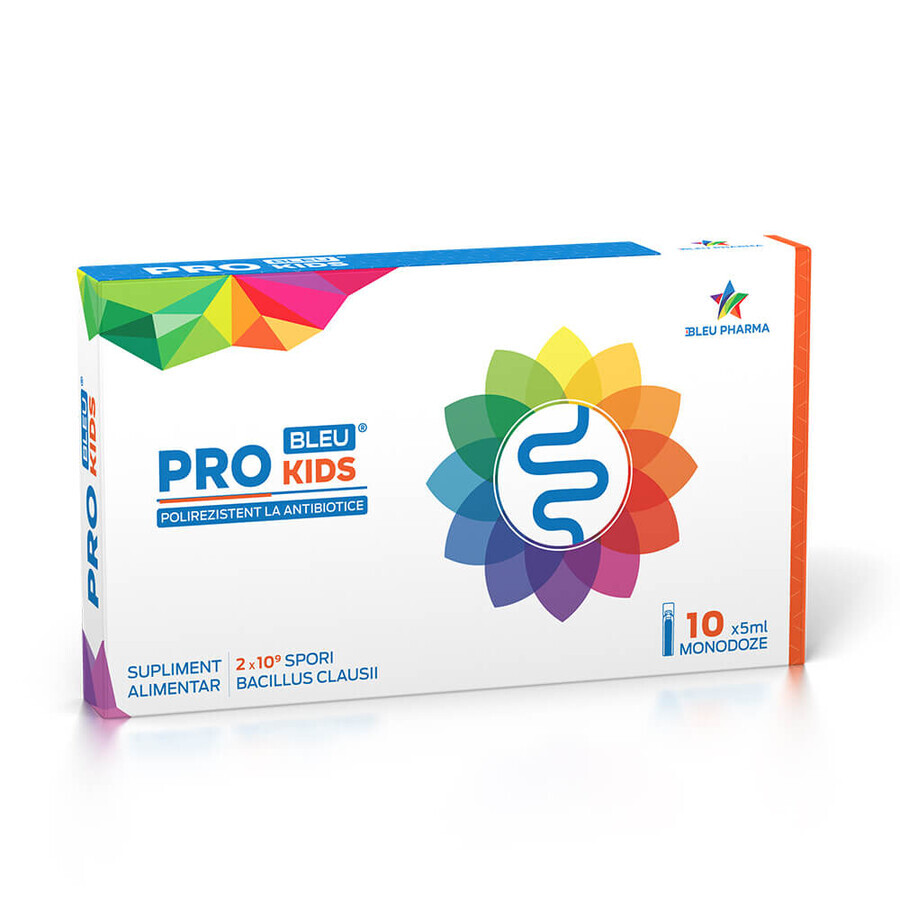 Probiótico para niños Pro Kids Bleu, 10 ampollas x 5 ml, Bleu Pharma