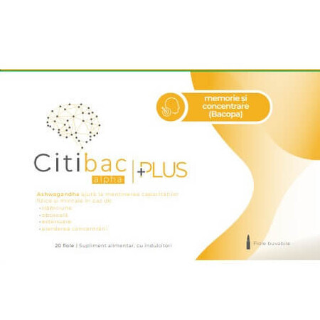 Citibac Plus für Gedächtnis und Konzentration, 20 Ampullen, Alpha