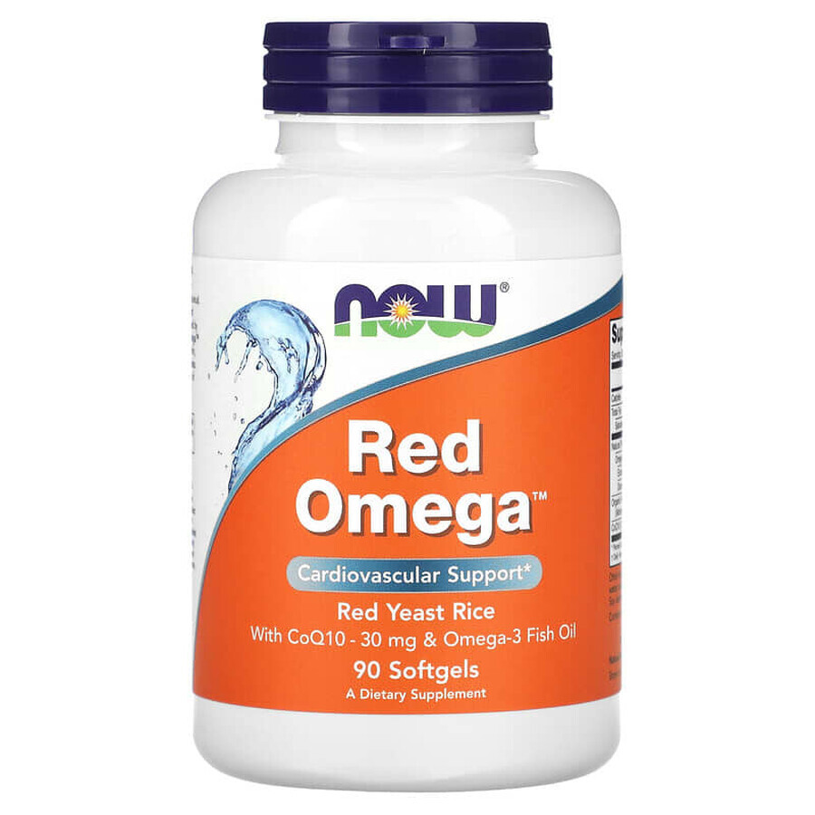 Omega Roja con 30 mg de Coenzima Q10, 90 cápsulas blandas, Now Foods