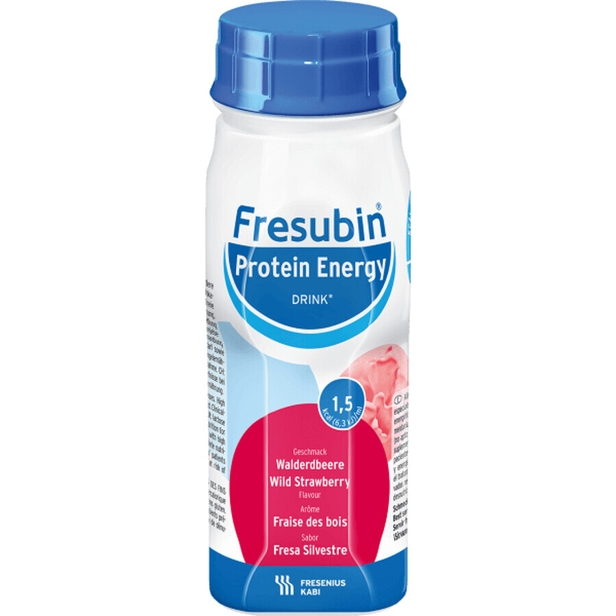 Fresubin Protein Energy al gusto di fragola di bosco, 4 x 200 ml, Fresenius Kabi