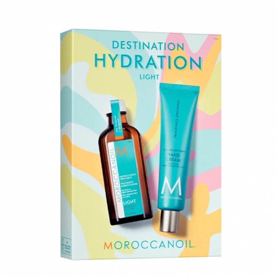 Set Oil for fine and light colored hair Light 100 ml + Fragrance Original Hand Cream 100 ml Summer Duo, Moroccanoil