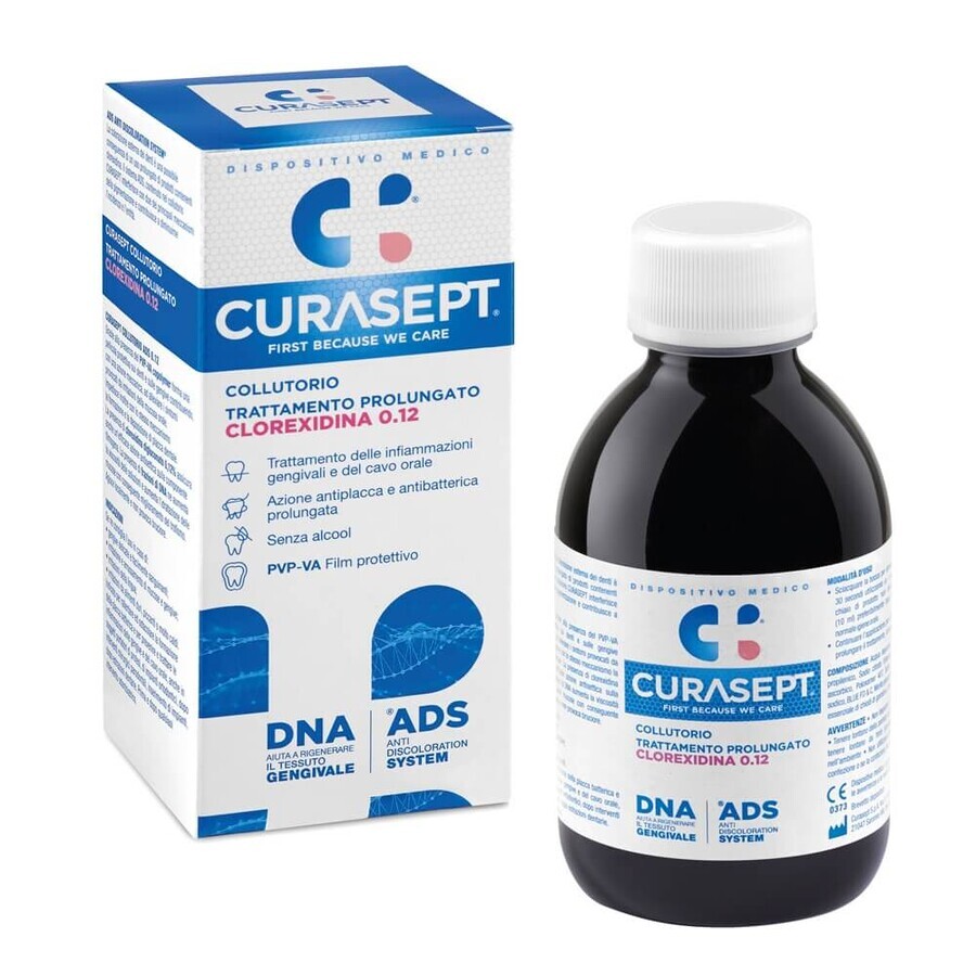 Mouthwash with 0.12% chlorhexidine Ads Dna, 200 ml, Curasept