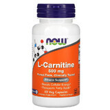 L-Carnitina Carnipure, 500 mg, 60 capsule vegetali, Now Foods