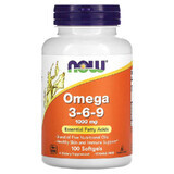 Omega 3-6-9, 1000 mg, 100 gelule moi, Now Foods