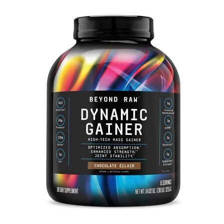 Gnc Beyond Raw Beyond Raw Dynamic Gainer High-tech Mass Gainer, Protein Gainer With Chocolate Flavored Chocolate Flavored Ecler, 3255 G