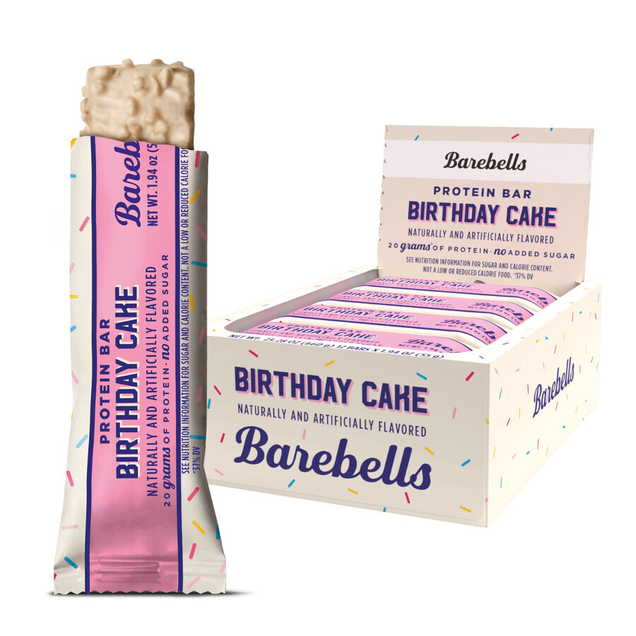 Barebells Protein Bar Birthday Cake, barretta proteica al gusto di torta di compleanno, 55g