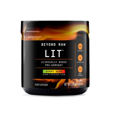 Gnc Beyond Raw Lit Pre Workout al gusto di verme gommoso, 211 G