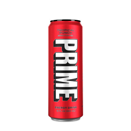 Prime By Logan Paul X Ksi Energy Drink Usa, bevanda energetica e reidratante al gusto Tropical Punch, 355 Ml