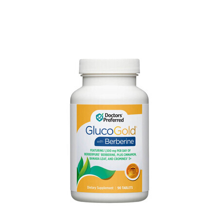 Doctors Preferred Glucogold With Berberine, Formula Avansata Pentru Reducerea Glicemiei Cu Berberina, 90 Tb