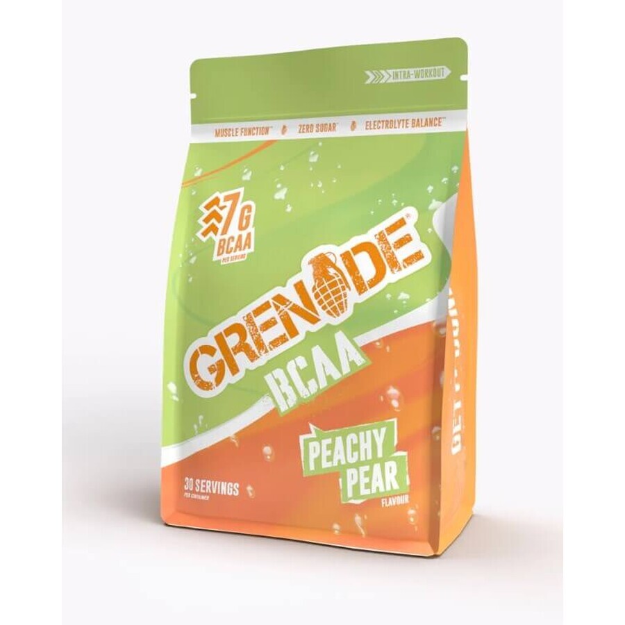 Grenade Bcaa Bcaa Peachy Pear, formula di aminoacidi Bcaa al gusto di pesca e pera, 390 G