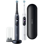 Oral B EK Duo iO Series 8 Black&White + toothbrush holder + travel bag