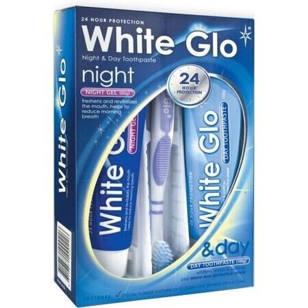 White Glo Day and Night Whitening Paste Set 185 g