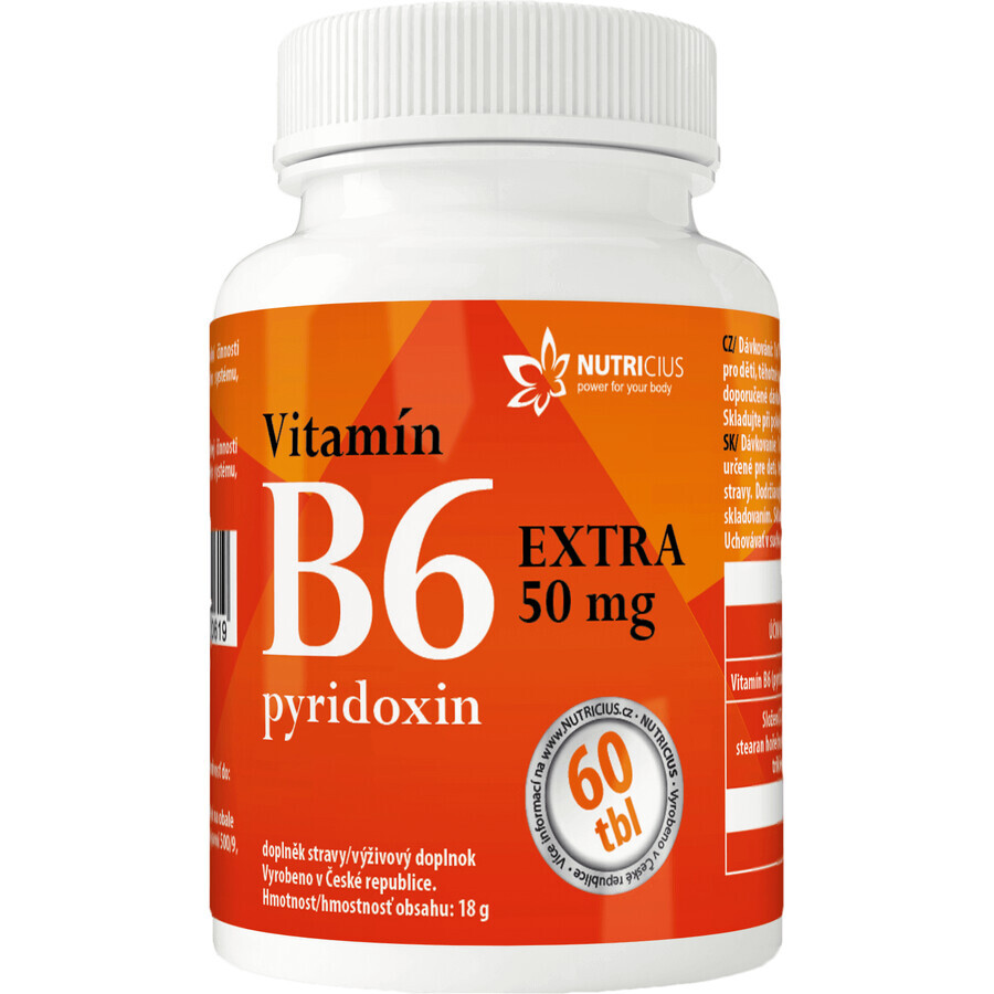 Nutricius Vitamina B6 EXTRA - piridossina 50 mg 60 compresse