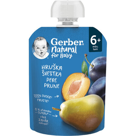 Gerber Sacchetto naturale pera e prugna 6m+ 90 g