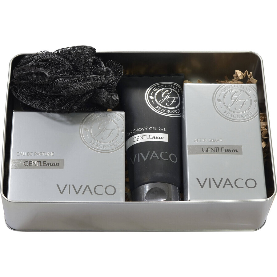 Vivaco Gift pack Gentleman silver edition - EDP 50ml + shower gel 200ml + aftershave 100ml + 1x gift